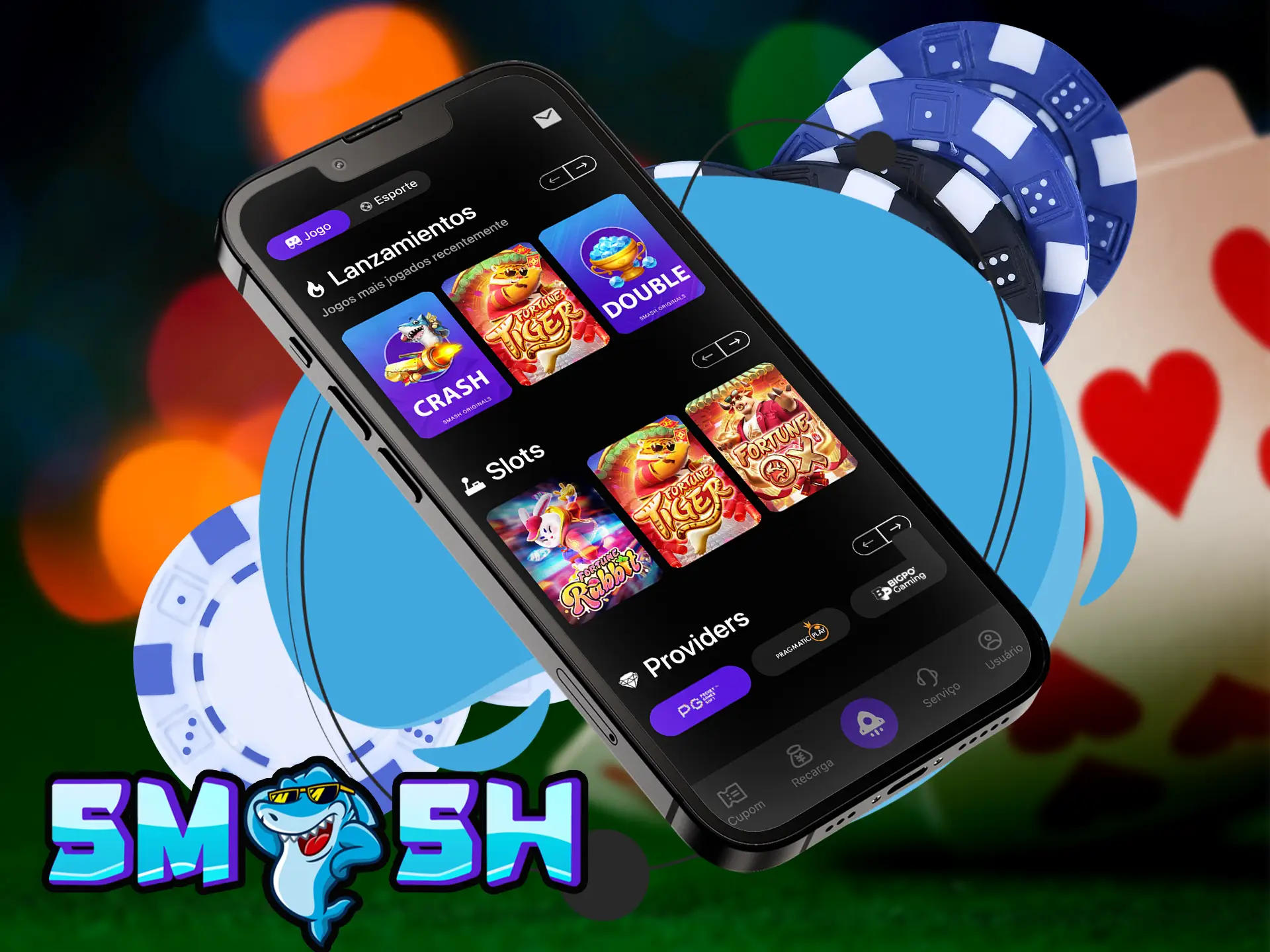 No aplicativo Smashup, você encontrará apenas entretenimento de qualidade para jogos de azar de fornecedores verificados.